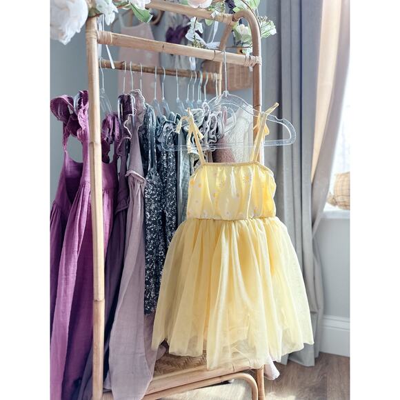 Counting Daisies Floaty Golden Tulle Romper Playsuit 3T/4T - Picture 1 of 4